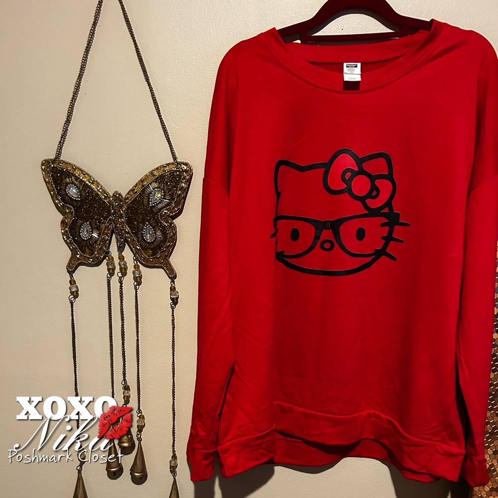 Kitty Sweatshirt - Heat Transfer Print  Size 2XL